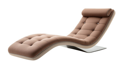 Modern chaise lounge isolated on transparent background: inviting comfort and style