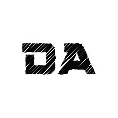 DA monogram logo design letter text name symbol monochrome logotype alphabet character simple logo
