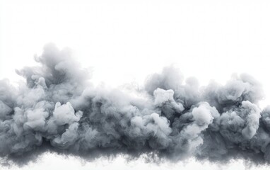 Soft gray clouds scatter across a bright white sky creating a moody atmosphere in a calm setting
