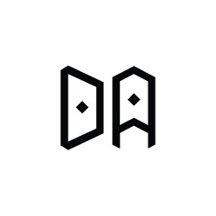 DA monogram logo design letter text name symbol monochrome logotype alphabet character simple logo