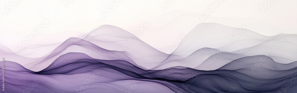 Poster beautiful flowing gradients created with soft pencil strokes depicting calming mountains in pastel h