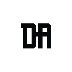 Obraz premium DA monogram logo design letter text name symbol monochrome logotype alphabet character simple logo