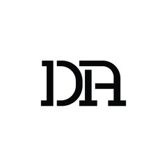 Obraz premium DA monogram logo design letter text name symbol monochrome logotype alphabet character simple logo