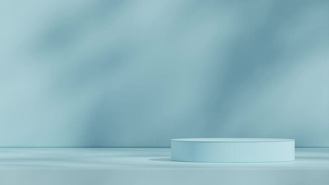 minimal background in 3d render footage of empty scene dark blue podium looping seamless shadow animation
