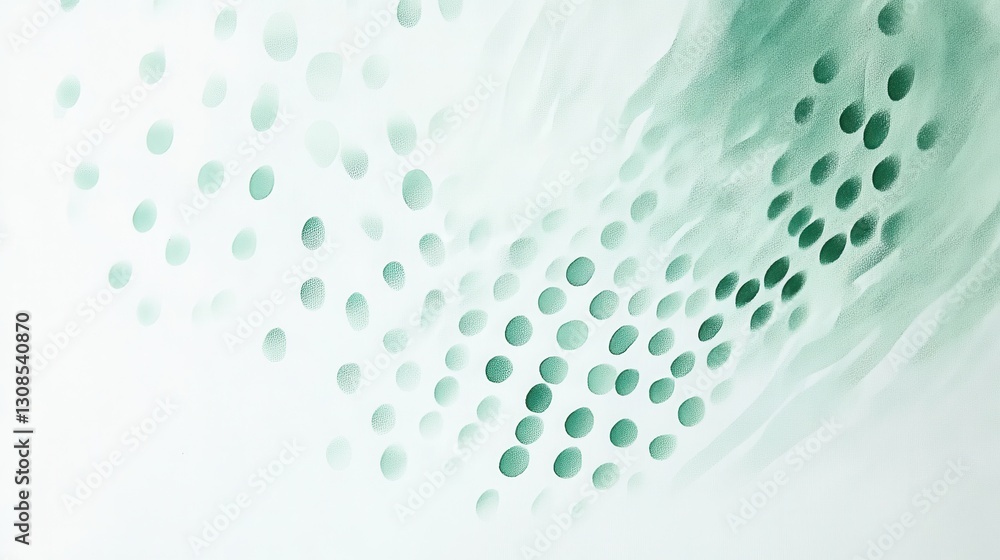 Poster Exploration of softness through minimalist pencil strokes and muted mint dots on subtle canvas