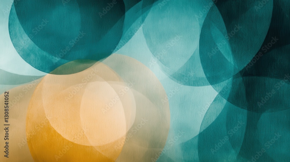 Poster Minimalist pencil strokes create a serene composition of soft circular forms in gentle hues at dusk
