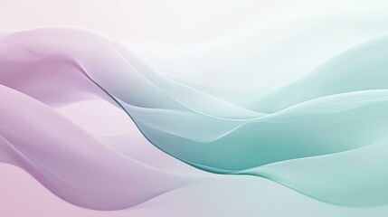 Obraz premium Minimalist pastel mint and lavender forms create a soft, flowing abstract composition that enhances tranquility