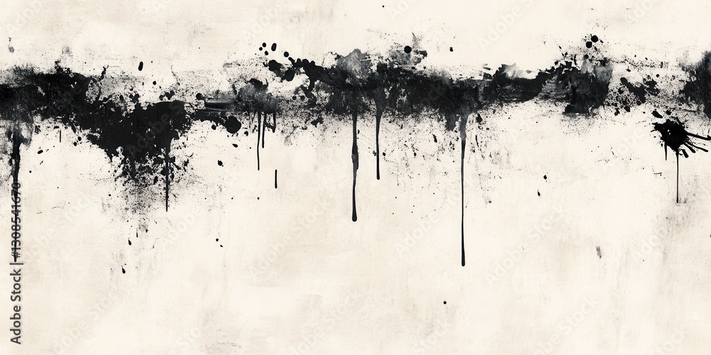 Aufkleber Distressed ink texture creates a unique abstract backdrop with splatters and drips on a light surface