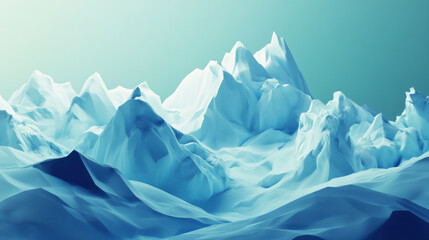 Obraz premium Abstract blue and white mountain landscape