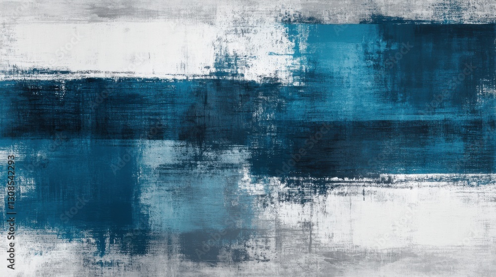 Poster elegant abstract composition with pencil strokes in cool blue and gray tones emphasizing a minimalis
