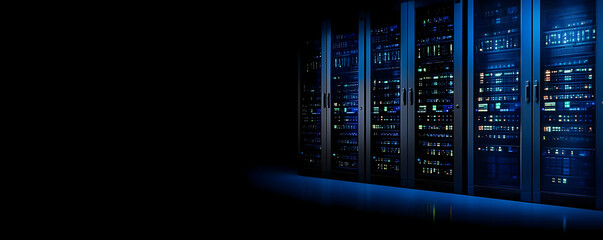 Server room, data center, night