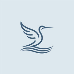Crane Logo – A sleek crane logo symbolizing grace, longevity, and elegance.