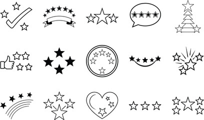 Star Rating Icons Feedback, Review, Quality, Approval, Excellence
