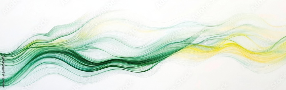 Poster Curving lines of pencil strokes create a flowing pastel artwork that captures movement and rhythm in calming colors