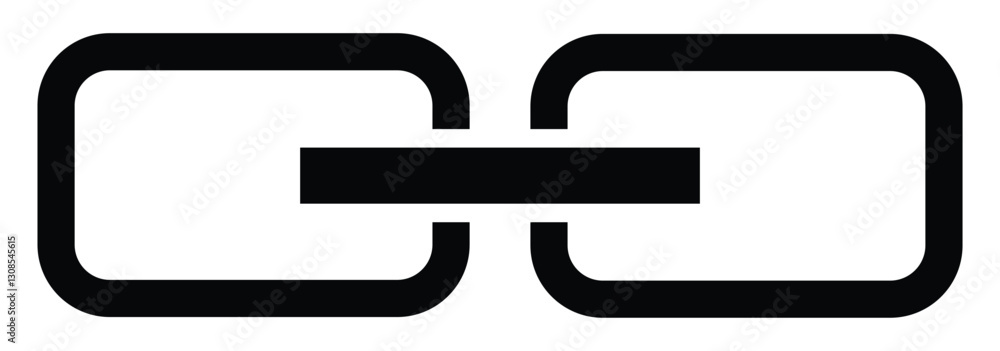 Poster set of black chain link icons in different styles, representing connection. external link icons. hyp