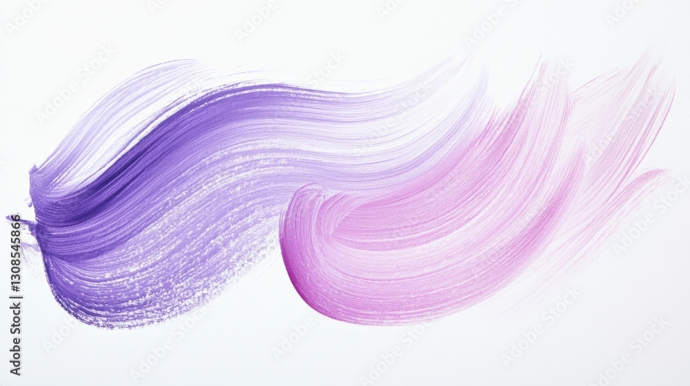 Poster flowing pastel brush strokes in purple and pink against a clean white background create a soothing v