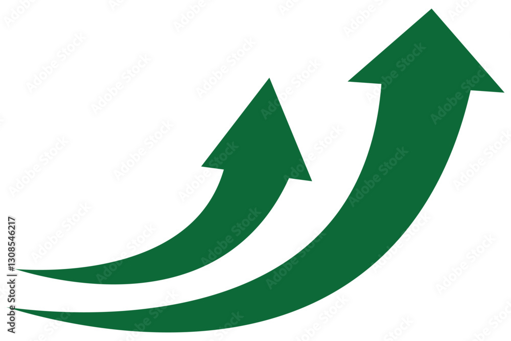 Poster curve arrows icon. green curved graph with arrow. arrow icon for your web site design, logo, app, ui