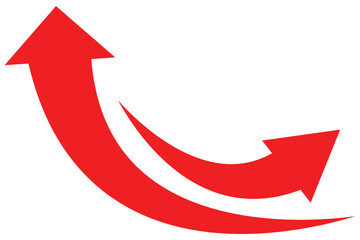 Long curved hand drawn arrow vector. curved arrow sign. Red curved arrow icon isolated. arrow icon for your web site design, logo, app, UI. arrow indicated direction symbol. arrow symbol collection.