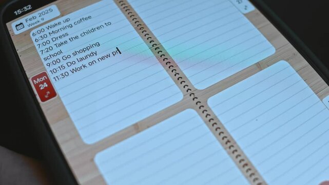 Making up the daily schedule in a Week Planner app