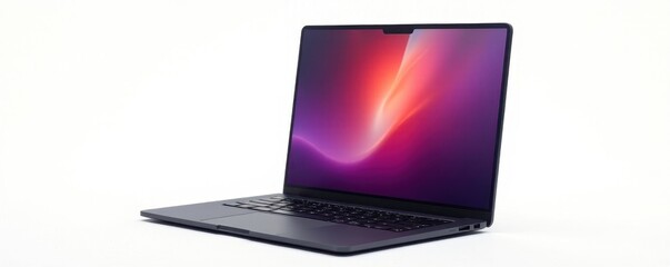 Modern black laptop mockup, isolated, white backdrop , isolated, design