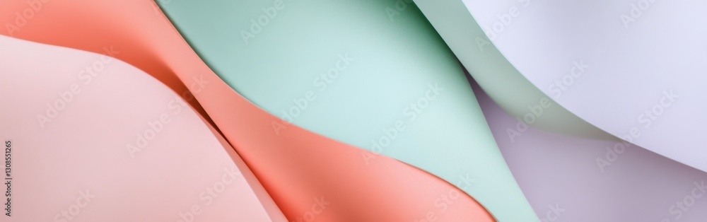 Aufkleber Abstract composition featuring sharp curves and soft colors in a harmonious arrangement of paper-like textures