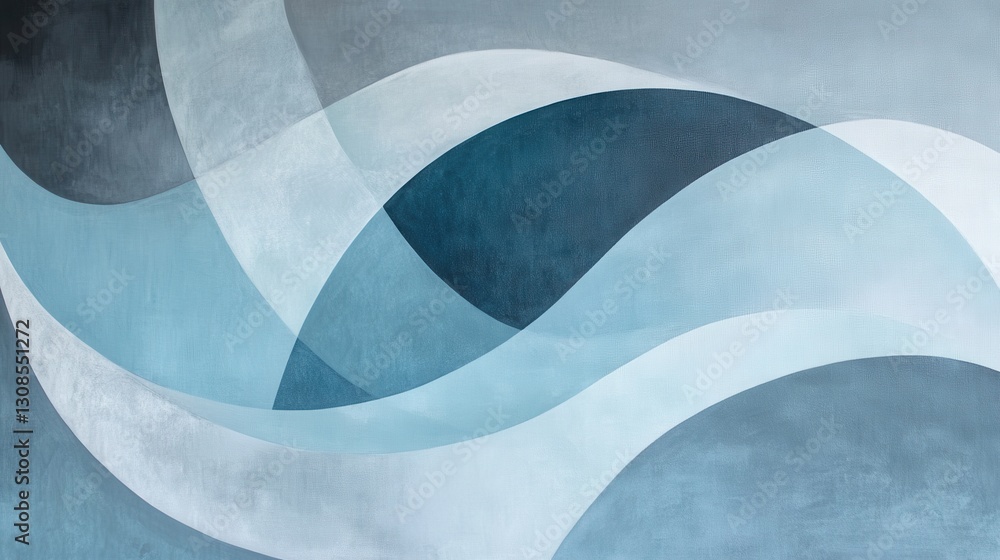 Fototapete curved pastel blue and gray shapes create a harmonious abstract design with flowing lines and soft g