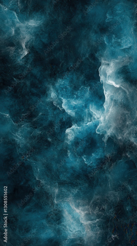 Poster Dynamic abstract brushwork in dark teal and charcoal captures fluid movement and emotion in a captivating visual composition