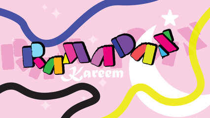 colorful ramadan kareem background vector illustration