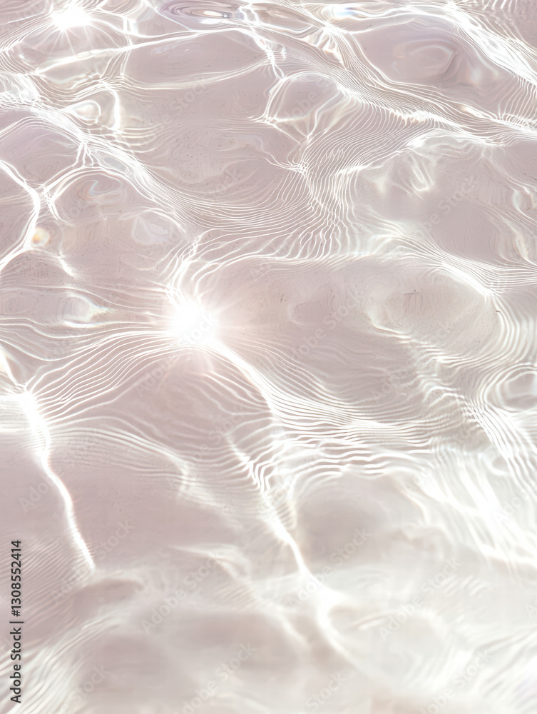 Poster shimmering water: capturing the dance of sunlight on the water's surface, creating a mesmerizing dis