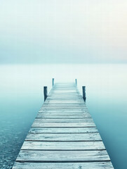 Fototapeta premium Wooden Pier into Mist