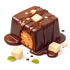 Rich dark chocolate dessert, drizzled with white chocolate, perfect for a sweet treat.