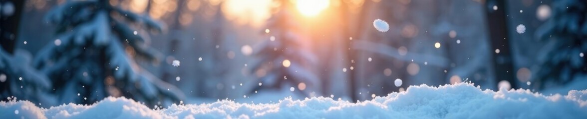 Snowflakes fall gently outside on a quiet morning, peaceful, frozen, winter