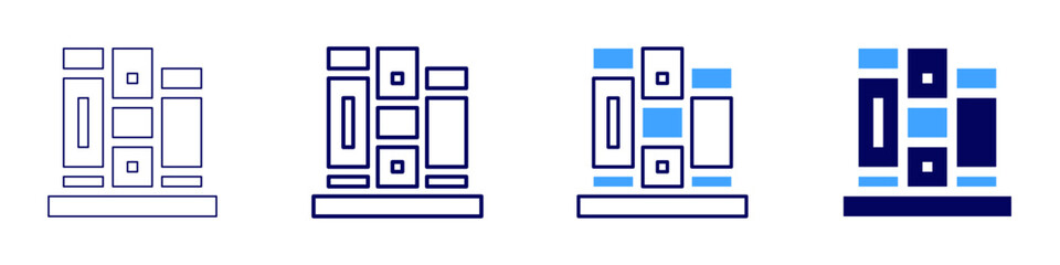 Greek tragedy icon in 4 different styles. Thin Line, Line, Bold Line, Duotone. Duotone style. Editable stroke