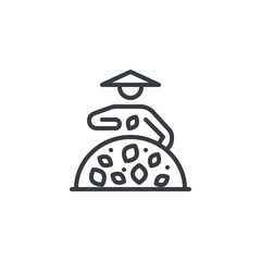 Tea Harvesting line icon