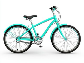 Light Teal Bicycle on White Background