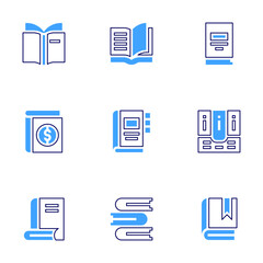 Literature icon set. Bold line style. Duotone colors. Editable stroke. book, literature