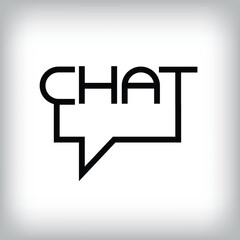 Different linear typographic chat speech bubble logo design. Creative interpretation design, corporate identity. vector