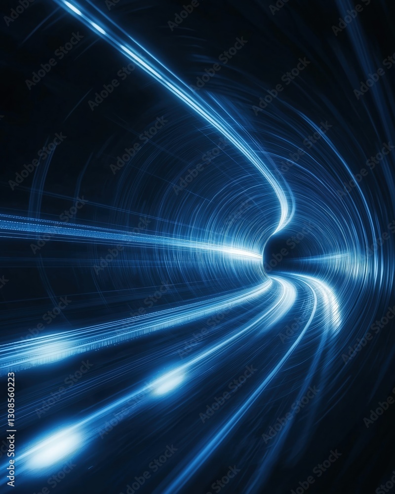 Aufkleber abstract digital art piece that appears to be a tunnel or a tunnel of light. the background is black
