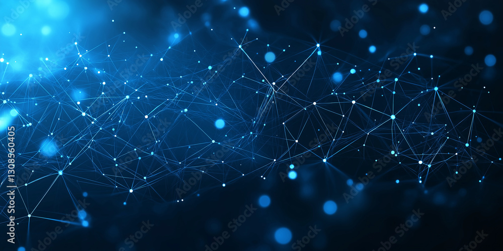 Fototapete abstract connection dots. technology background. network connection structure. plexus effect. 3d
