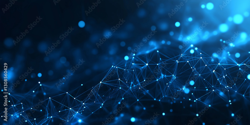 Fototapete abstract connection dots. technology background. network connection structure. plexus effect. 3d