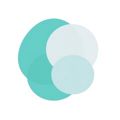 Teal Overlapping Circles Geometric T-Shirt Design on White Background