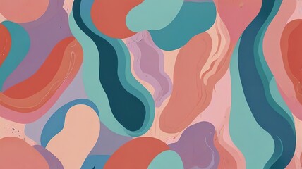 Minimalist hand drawn fluid shapes background soft pastel