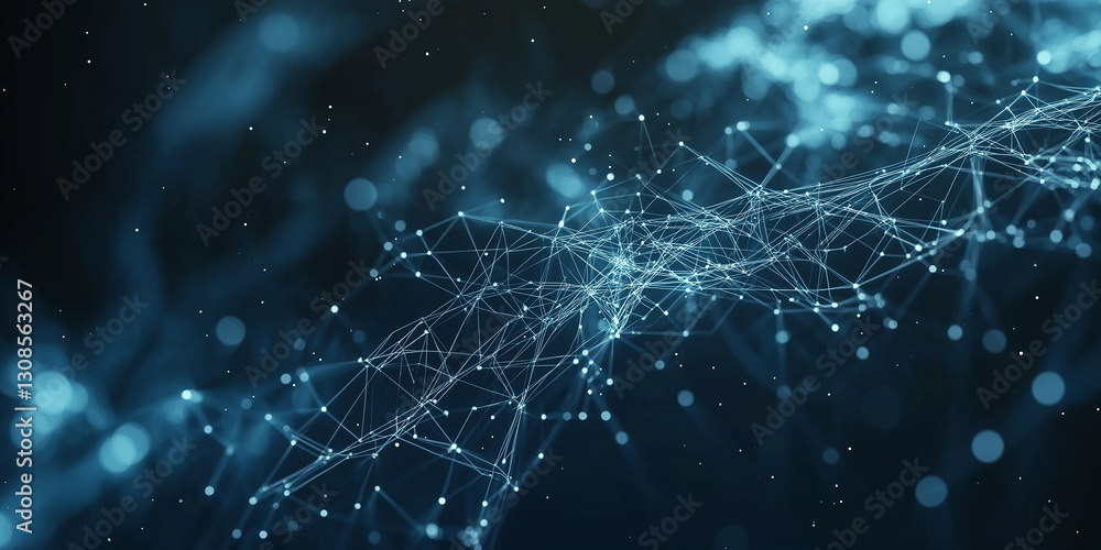 Poster abstract polygonal background with connection lines