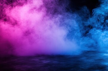 Fototapeta premium Colorful Smoke Clouds in Blue and Pink Hues Creating a Dreamy Background Perfect for Abstract Art or Music Events
