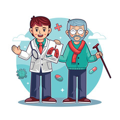 World Tuberculosis Day The doctor Shows The Patient's  Lung Examination Results