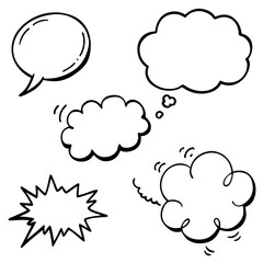set of comic speech bubbles