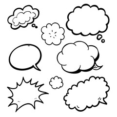 set of comic speech bubbles