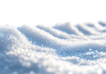 A close-up of a snow isolated on white and transparent background. PNG
