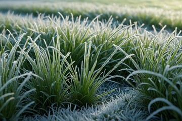 Obraz premium frosty grass in the sun