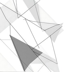 Fototapeta premium Geometric Abstract T-Shirt Design with Interconnected Shapes and Lines on White Background